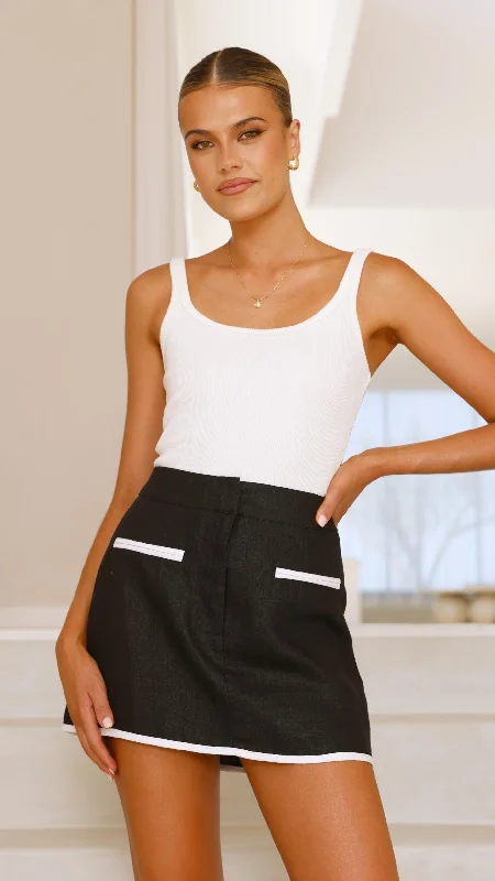 Claudelle Mini Skort - Black/White