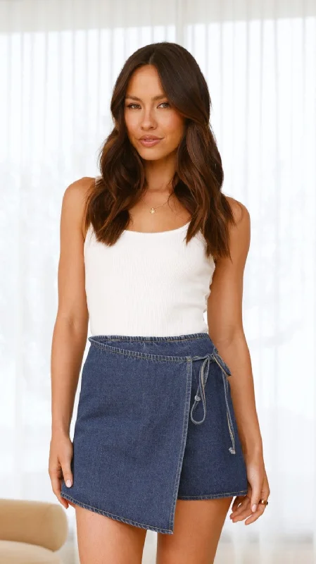 Jessie Denim Skort - Dark Denim