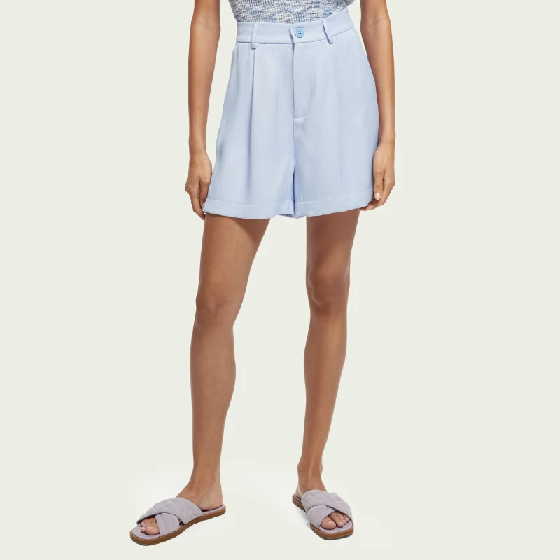 High-Rise Tailored Shorts (Sky Blue)