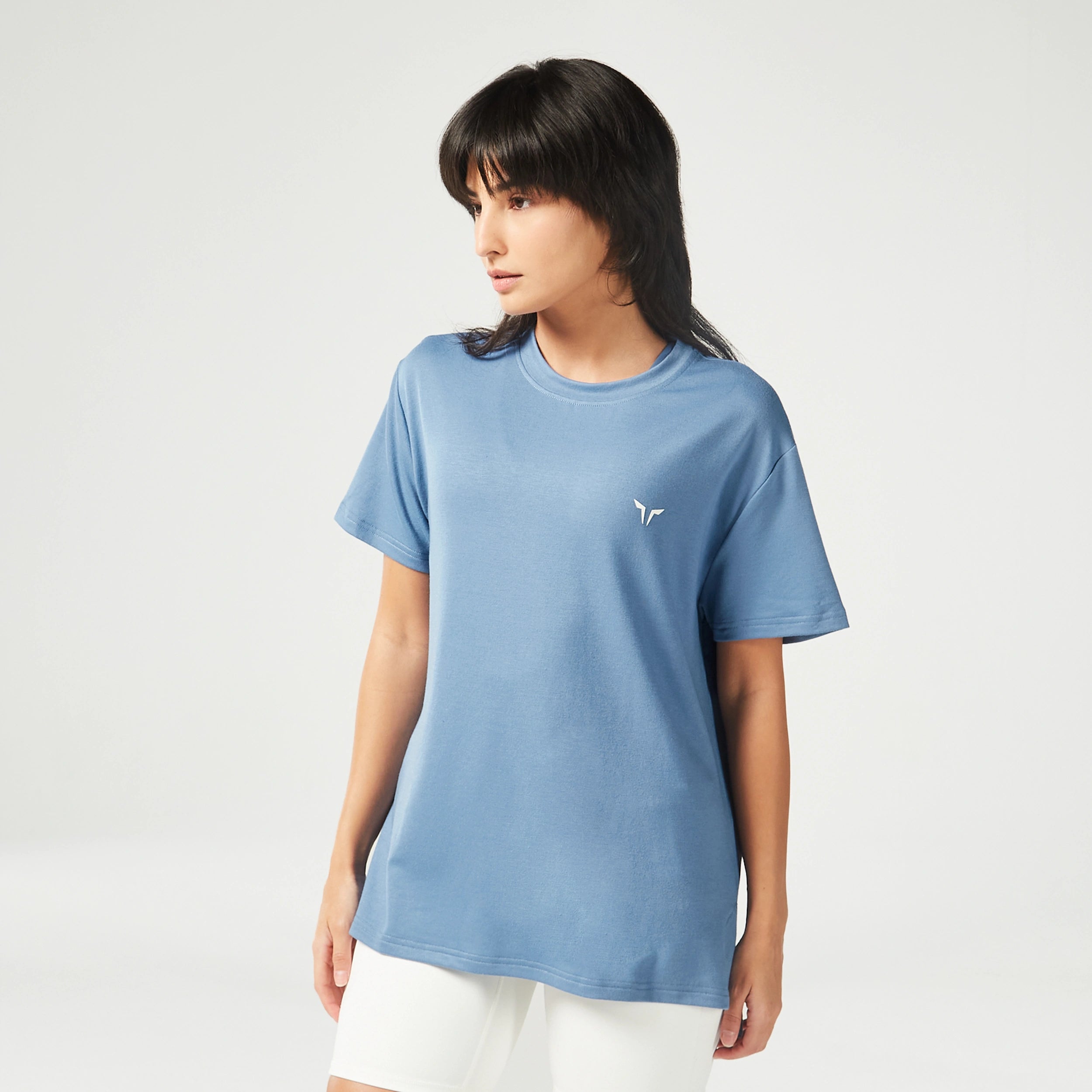 Essential Longline Oversized Tee - Coronet Blue