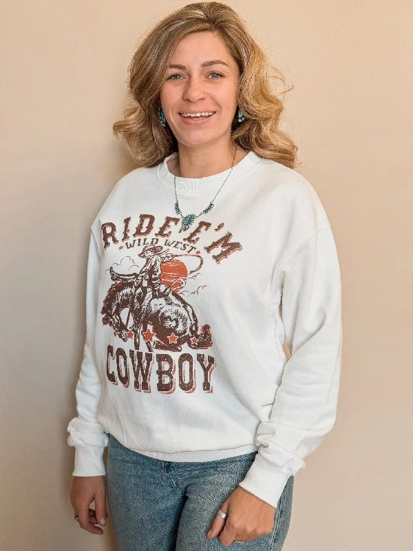 Ride E'm Cowboy Cotton Graphic Sweatshirt