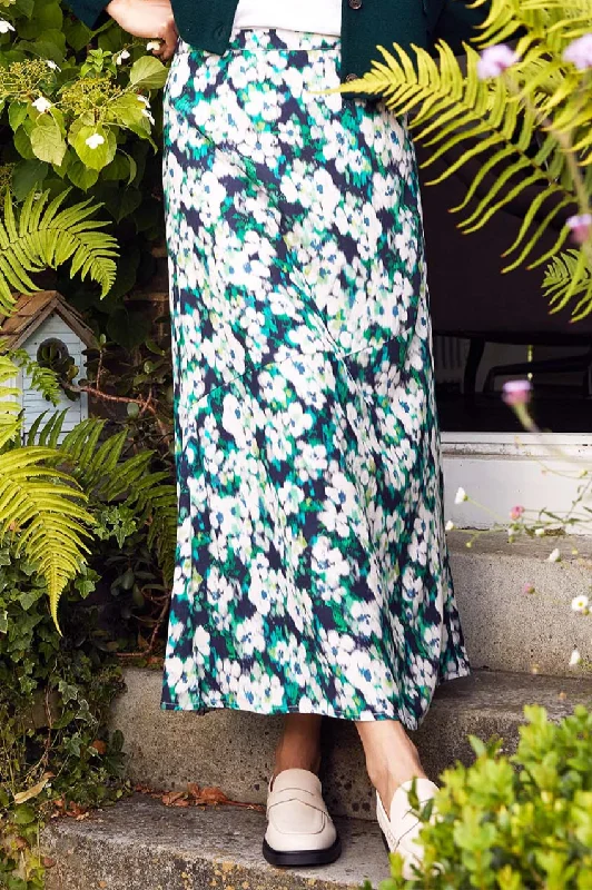 Elodie Skirt | Hazy Floral Navy/Cream/Green