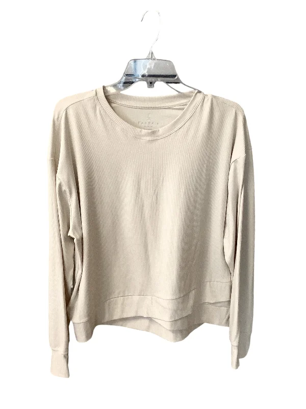 Athletic Top Long Sleeve Crewneck By Danskin In Cream, Size: Xl