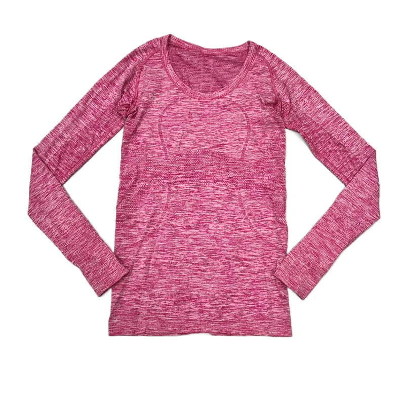 Athletic Top Long Sleeve Crewneck By Lululemon In Pink, Size: M