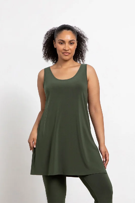 Go To Tank Tunic | Melange Olive