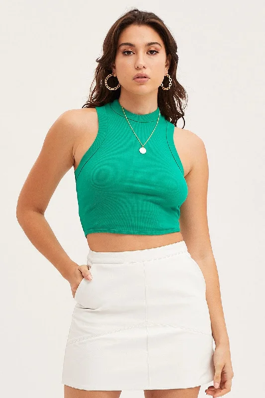 Green Crop Top