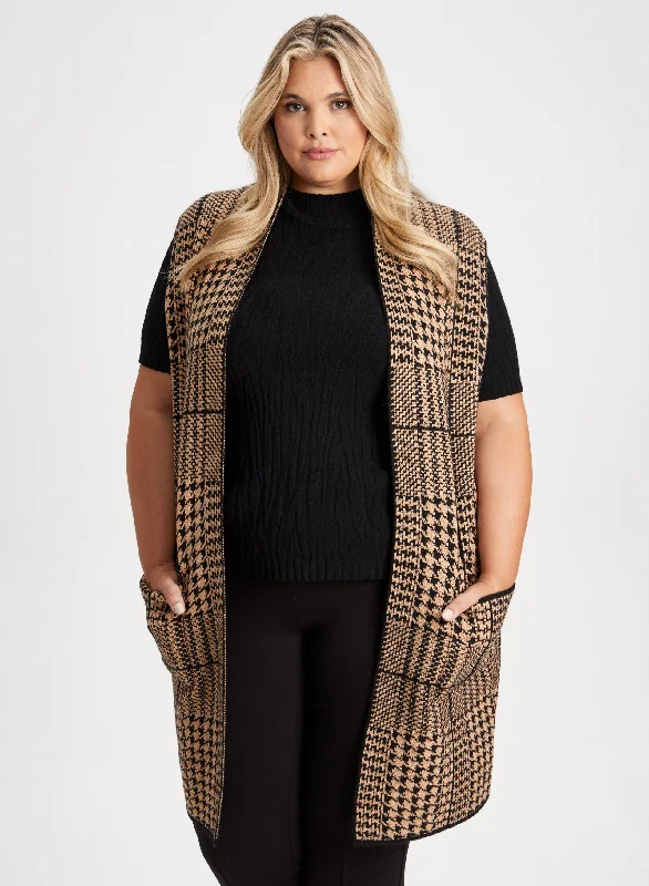 Joseph Ribkoff - Sleeveless Houndstooth Cardigan