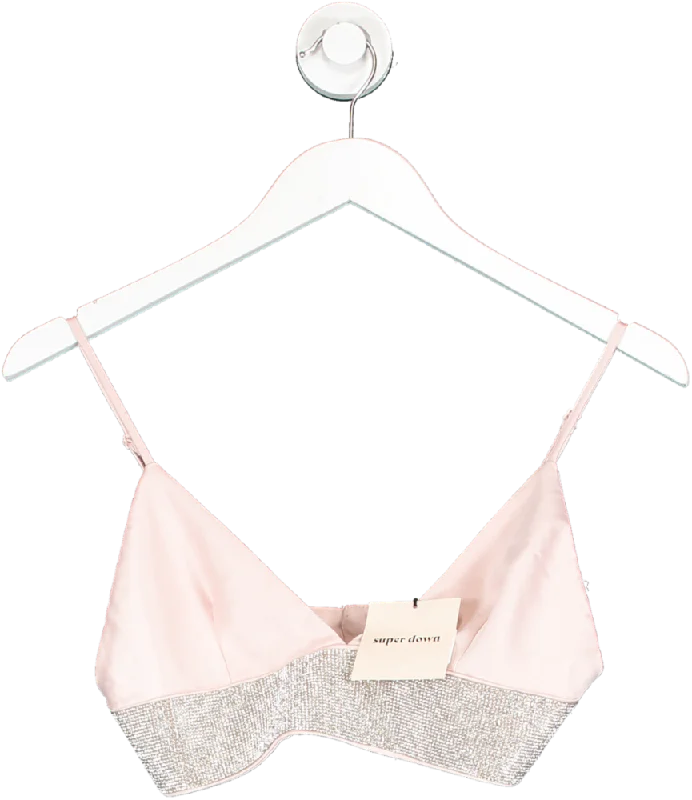 Superdown Pink Diamante Bra Top UK XXS