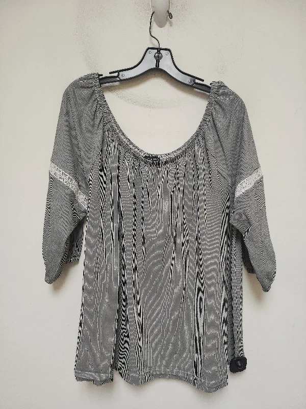 Top Short Sleeve By Lane Bryant In Striped Pattern, Size: 2x