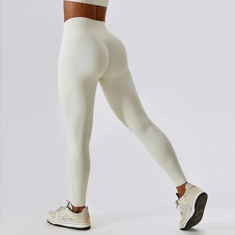 Running Waist Tights Women Push Up Train Jogging Pants Stretch Breathable Sports Leggings