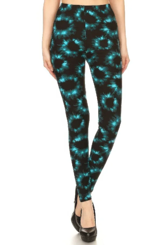 Tie Dye Rinted, Full Length, High Waisted Leggings