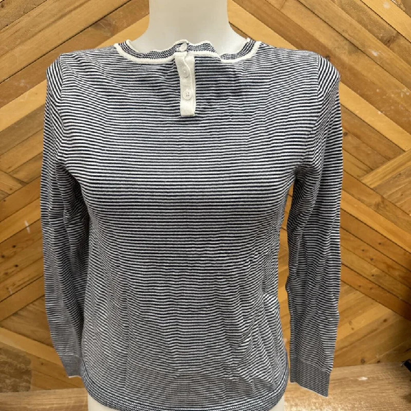 Banana Republic - Women's Striped Knit Sweater: White/Navy-women-XS