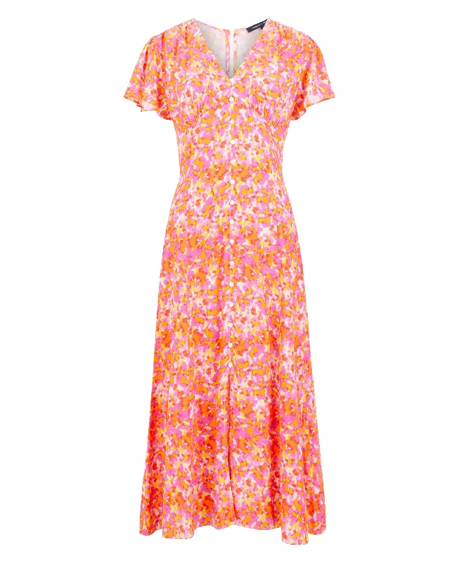 Cass Delphine Midi Dress - Persimmon