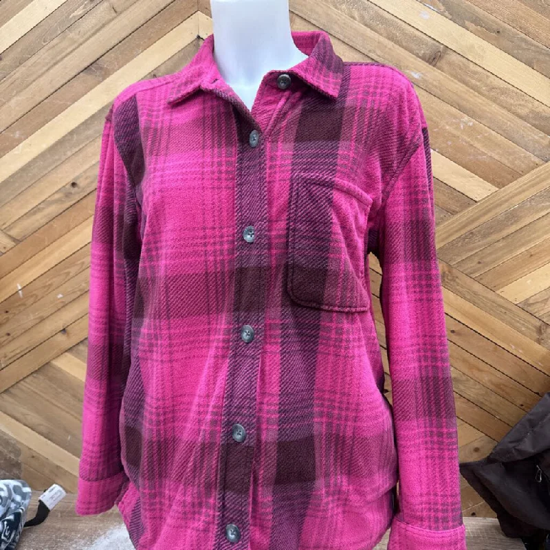 Eddie Bauer Women's Fleece Plaid Shirt: Pink-women-MD