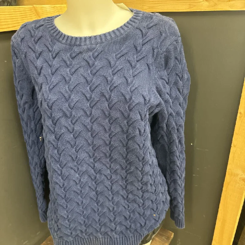 Lands End - Knit Sweater - MSRP $140: Blue-women-XL