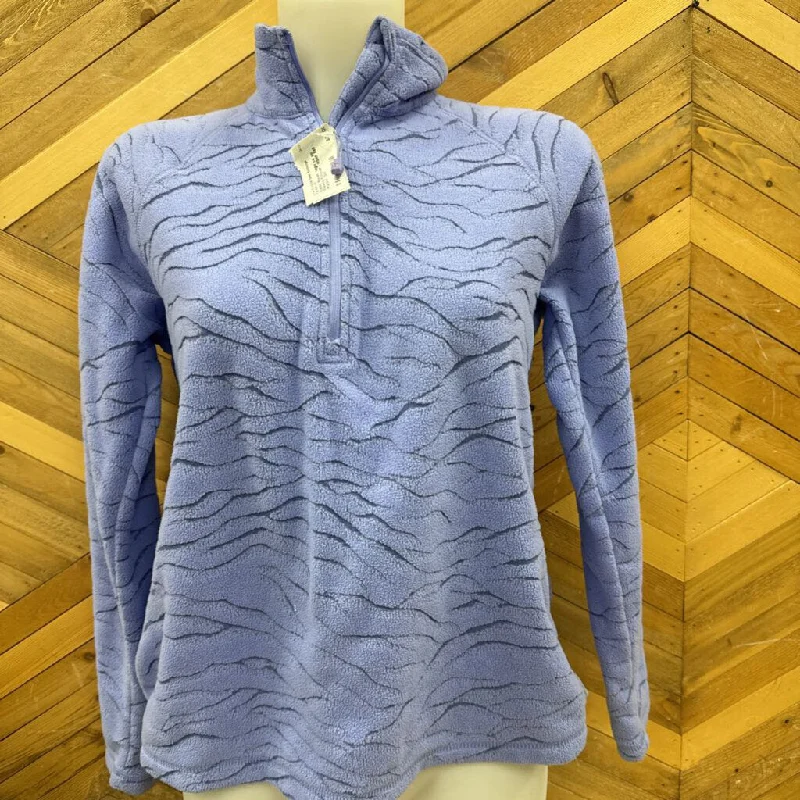 Light Blue Fleece Pullover with Zipper: Purple -women-SM