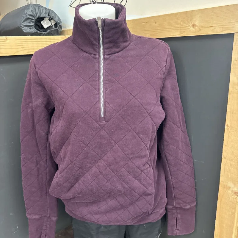 Lululemon - Women's 1/4-Zip Quilted Sweatshirt - MSRP $148: Maroon-women-