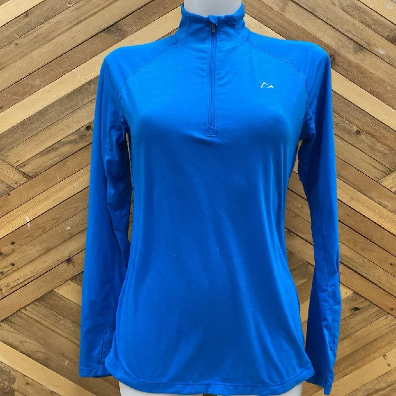 Paradox - Women's 1/4-Zip Merino-Blend Baselayer Top: Blue-women-SM