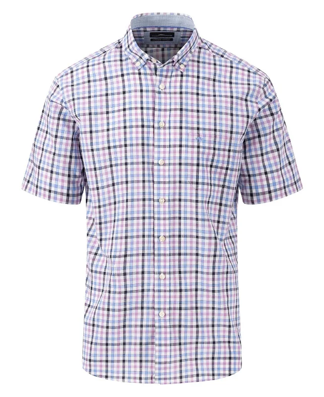 Summer Slub Check Shirt - Dusty Lavender