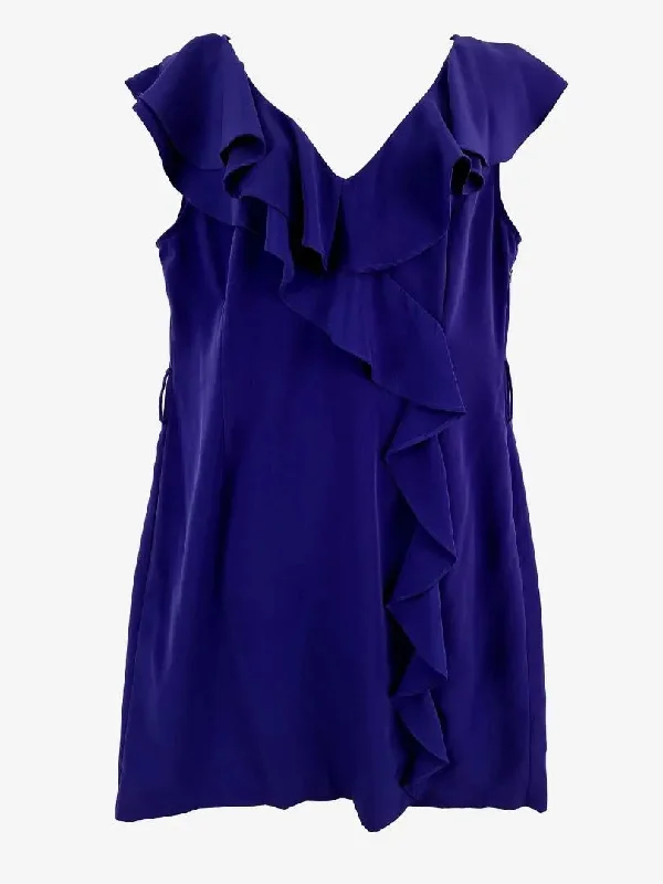 Wayne Cooper Indigo Ruffle Mini Dress Size 14