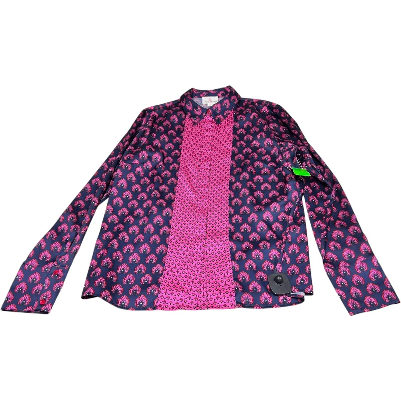 Blouse Long Sleeve By Julie Brown In Blue & Pink, Size: S